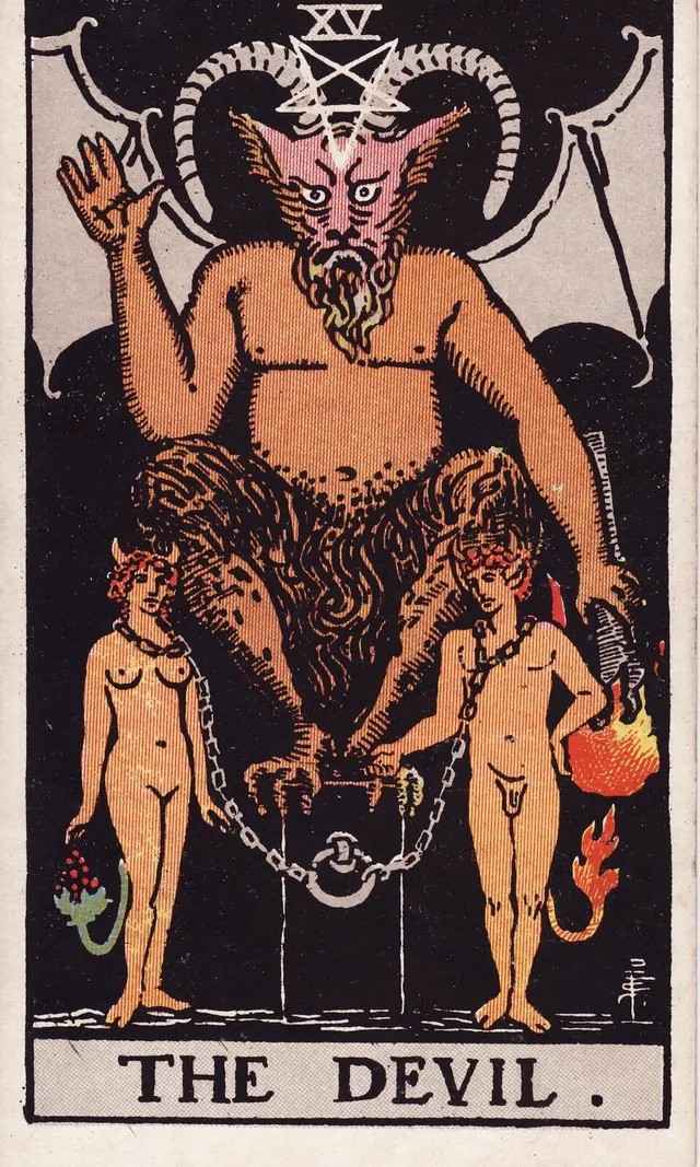 Die Tarotkarte Der Teufel aus dem Rider-Waite-Smith-Tarot