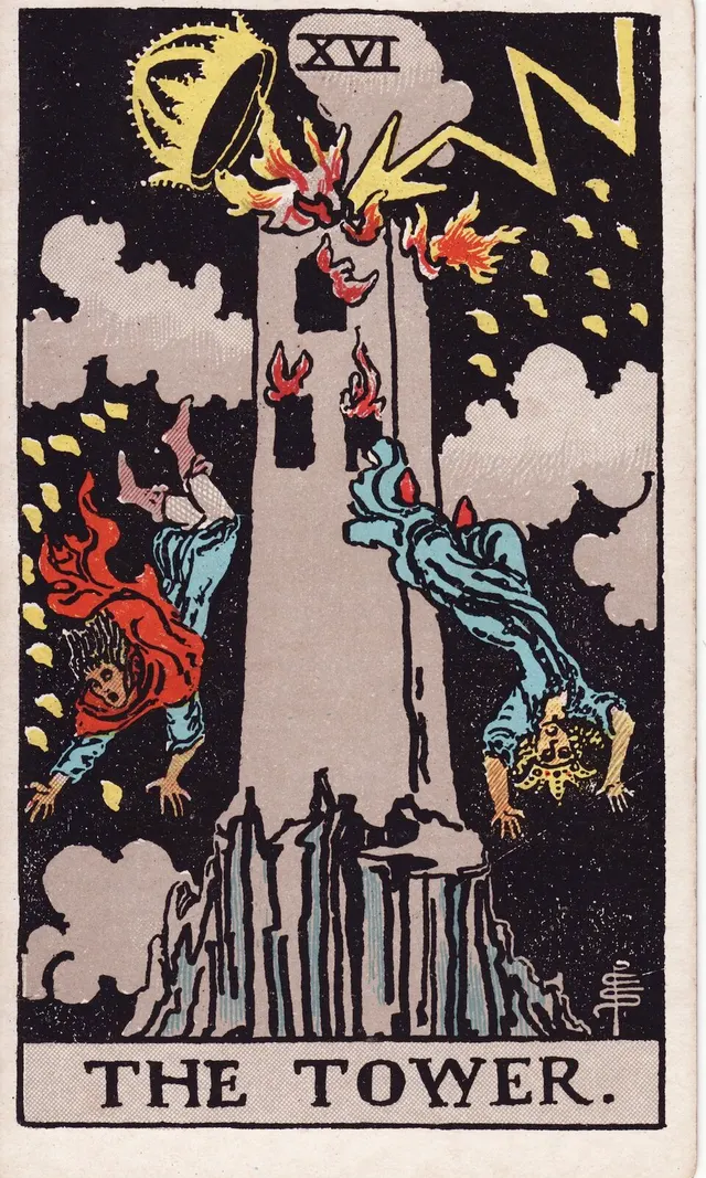 Die Tarotkarte Der Turm aus dem Rider-Waite-Smith-Tarot
