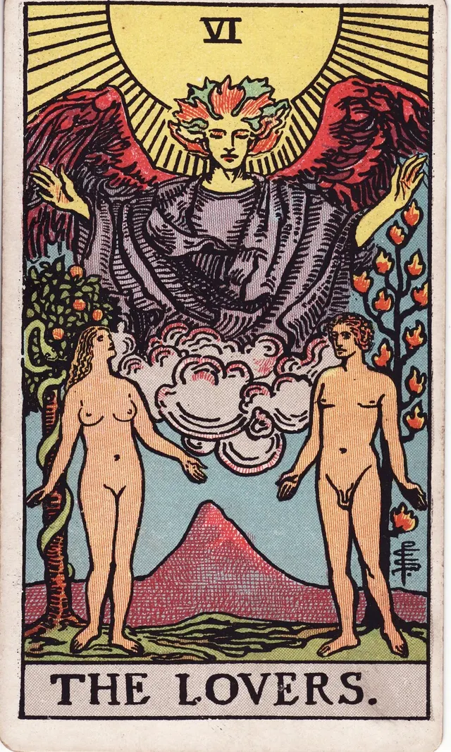 Die Tarotkarte Die Liebenden aus dem Rider-Waite-Smith-Tarot